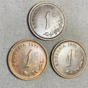 Lot 34 - Rhodesia 1 cent coins x 3