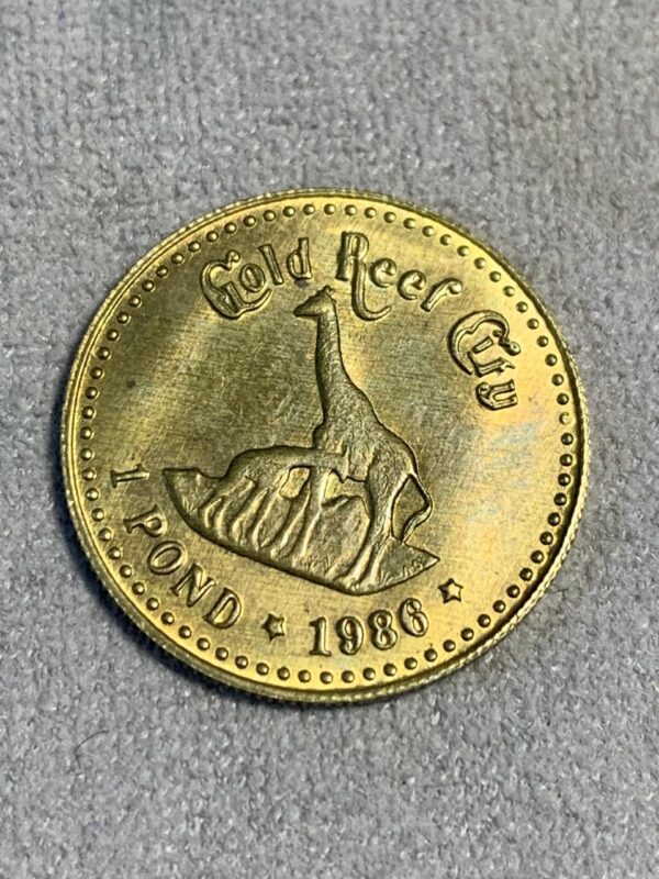 Lot 25 - Gold Reef City 1 pond token 1986 - Vintage Vault