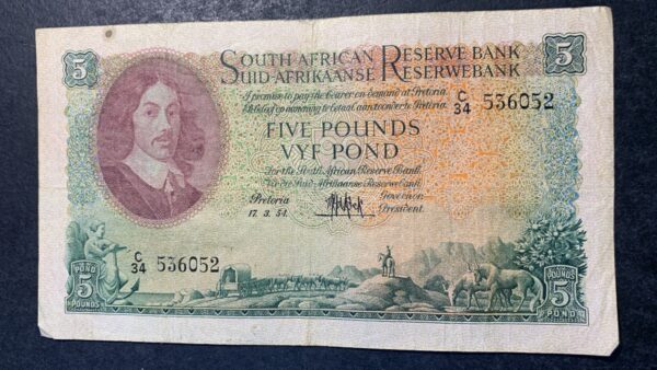 Lot 168 - MH de Kock 5 pound