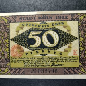 Lot 56 - 50 pfennig notgeld city Koln