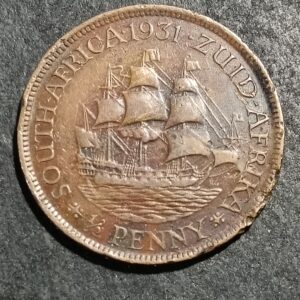 Lot 48. SA 1931 Zuid Afrika 1/2 penny