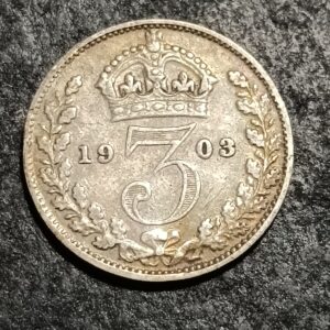 Lot 59 - British 1903 silver 3 pence