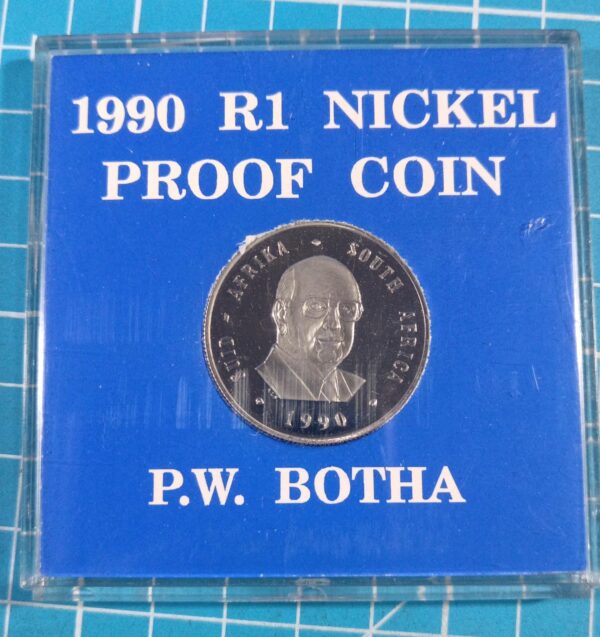 PW Botha 1990 Proof nickel R1