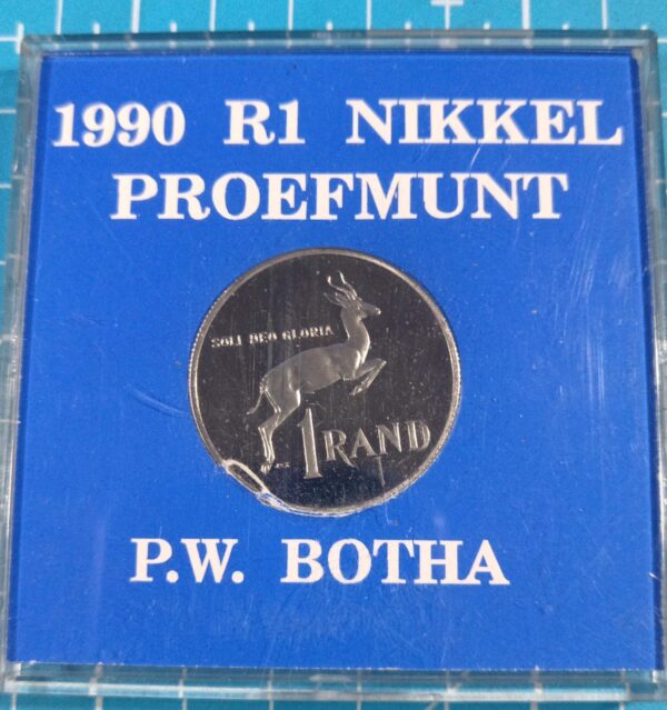 PW Botha 1990 Proof nickel R1 - Image 2